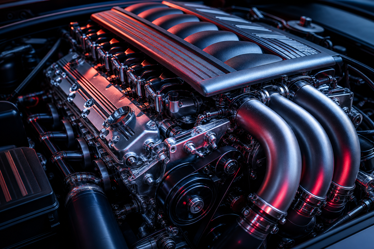 Motor automotivo moderno em detalhe